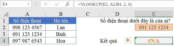 Hàm Vlookup không tìm được kết quả dù viết đúng cú pháp